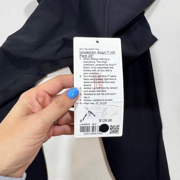 NWT Lululemon Align High-Rise Legging 25 Black Graphic 8 Athleisure Gym Workout - Picture 8 of 10